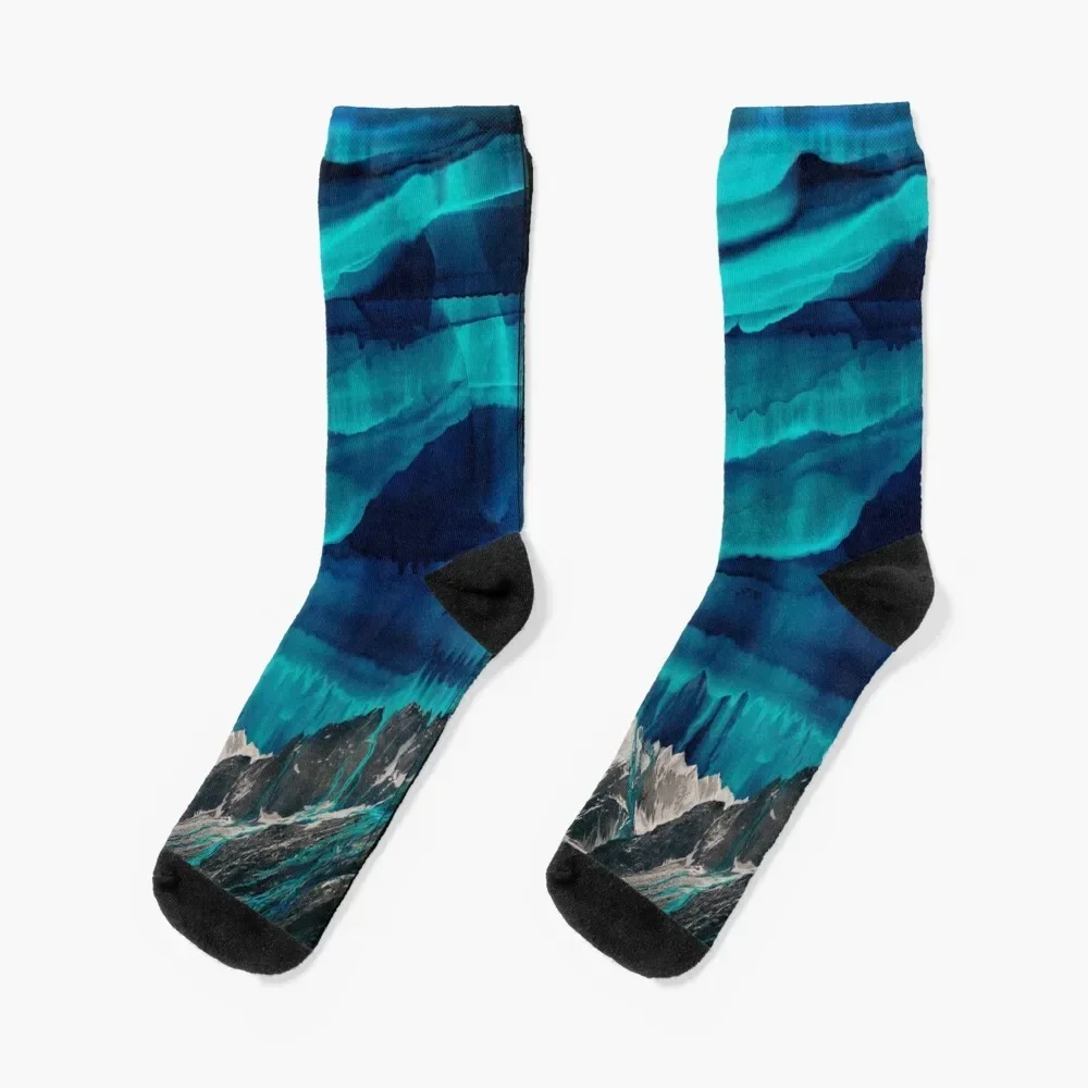 

Skyfall, Melting Blue Mountain Clouds Socks Running Antiskid soccer Luxury Woman Socks Men's