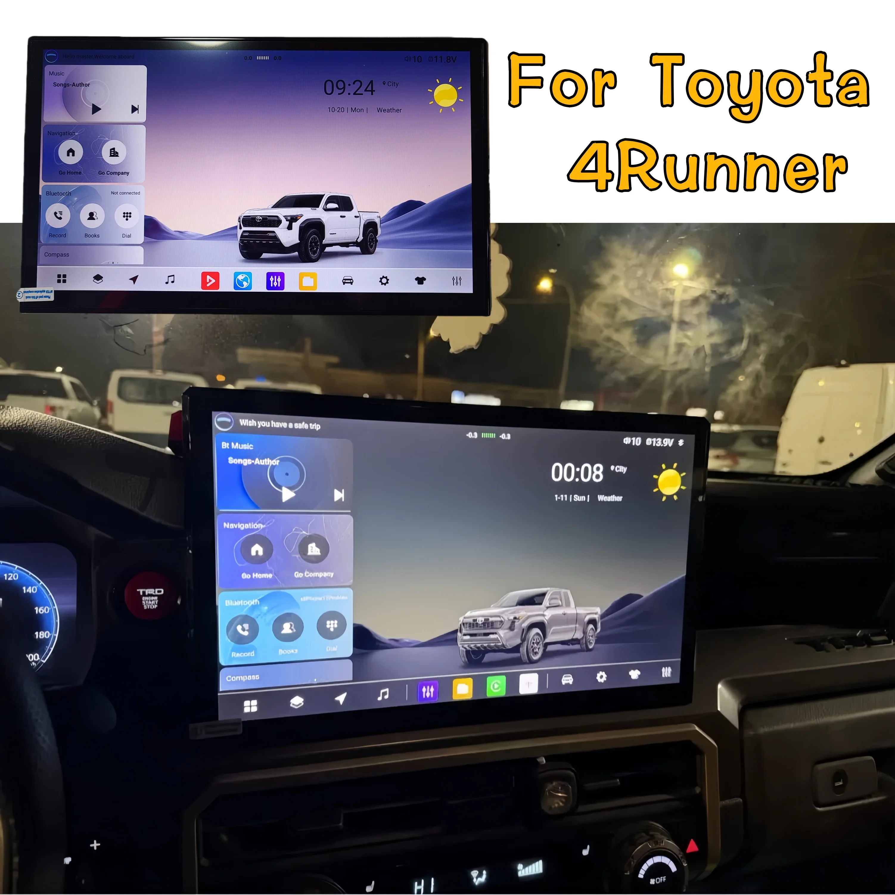 14.6 Inch Android13 Car Tape Recorder Radio For Toyota 4Runner 2024 2025 GPS Navigation Multimedia Player Head Unit Stereo Radio