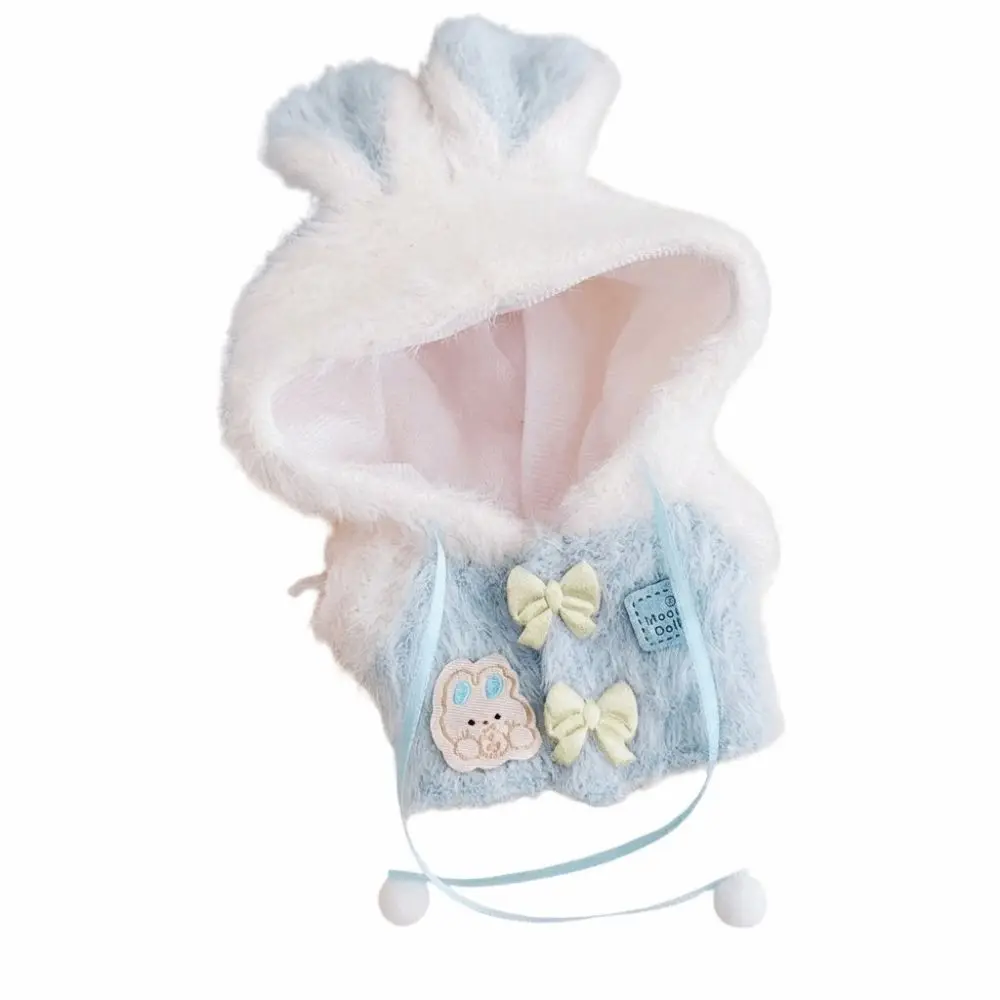 ملابس دمى على شكل أرنب كرتوني 10 سم، معطف أرنب وردي وأزرق، فستان قابل للتغيير، لعبة منزل الدمى، معطف للدمى القطنية