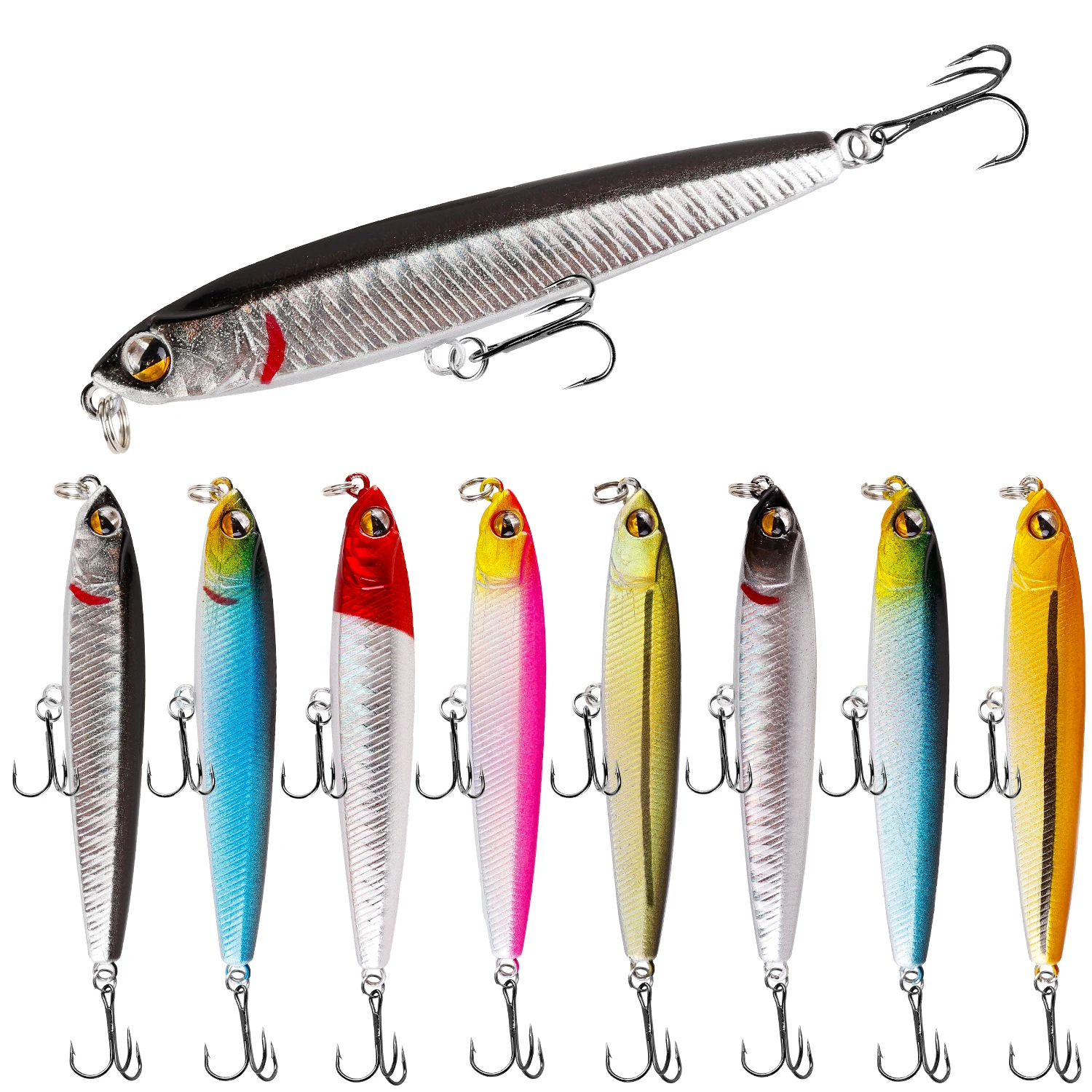 Bisogoon Far shot Sinking Pencil Fishing lures 14g Artificial Fishing bait Minnow Wobbler sea Fishing Carp hard bait