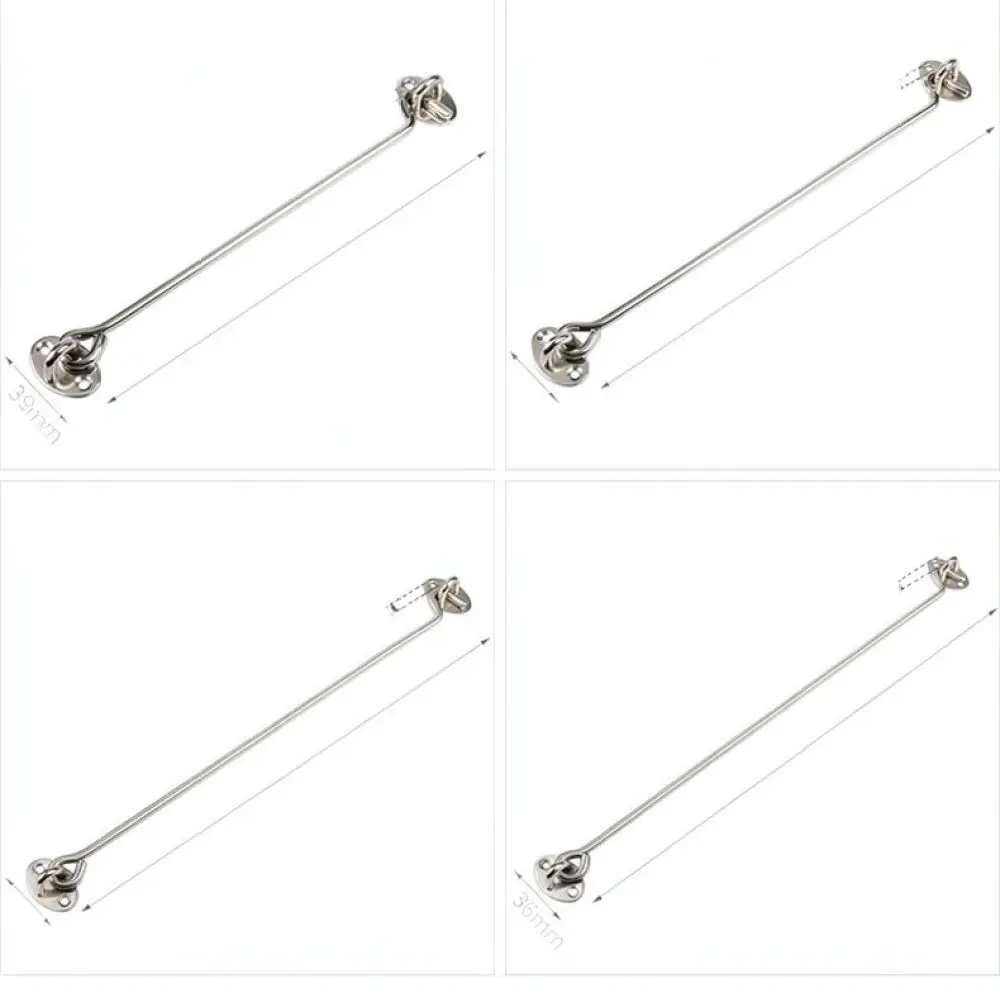 Stainless Steel Cabin Hook Latch Black Window Door Security Hardware Heavy Duty Gate Stopper Silent Holder Accessory