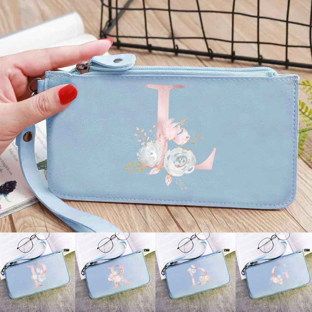 

Long Money Bag Pink Flower Printing Series New High-quality Fashion Multi-Function Personalized Purse Bank Card Storage