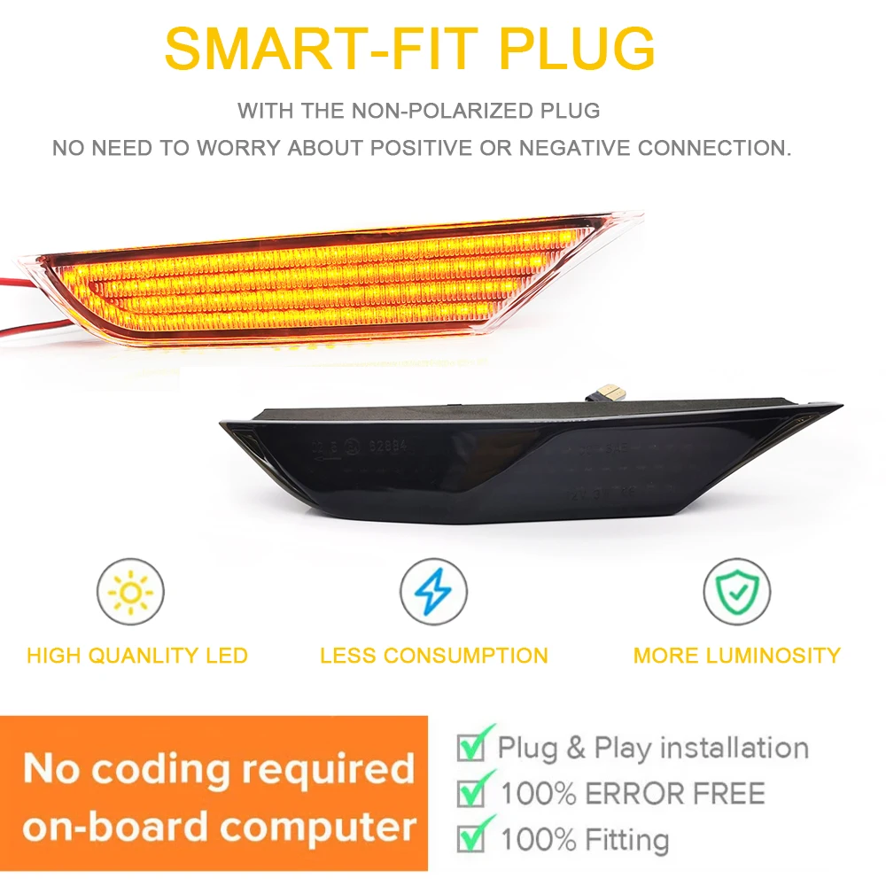 LED متتابعة الوامض الجبهة الحاجز ضوء الجانب ماركر بدوره مصباح إشارة لنيسان GTR R35 كوبيه GT-R Nismo V6 07-22 Canbus العنبر