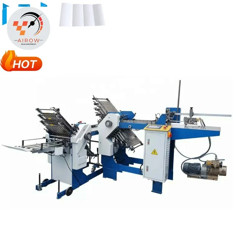 AIROW High Speed 2- 12 Folding Plates Automatic Leaflets Origami Machine Flyer Paper Folding Machine