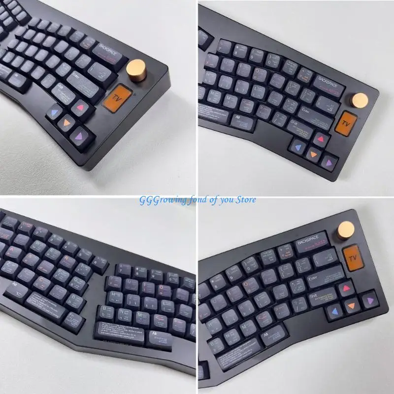 

H9EB XDA Height Keycaps PBT 128Key For Programmer Black Keycaps for 60 80 98 104