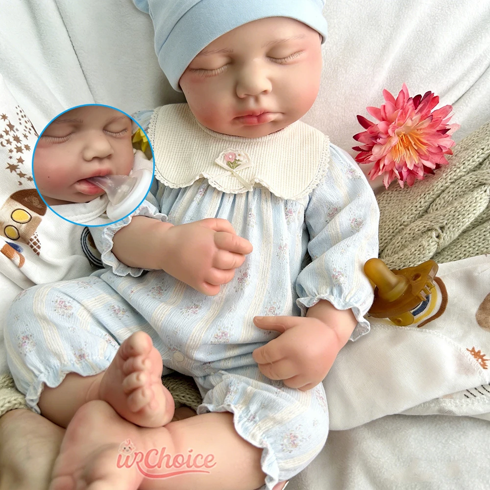 

50cm Open Mouth Loulou Visible Veins Girl/Boy Full Body Soft Silicone Reborn Baby Weighted Realistic Doll for Christmas Gift