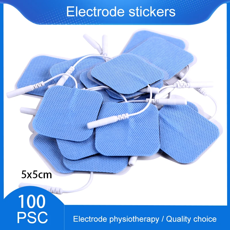 

100pcs Self Adhesive Electrode Pads Muscle Stimulator Acupuncture Patche Physiotherapy EMS Tens Massager for Body 2mm Plug