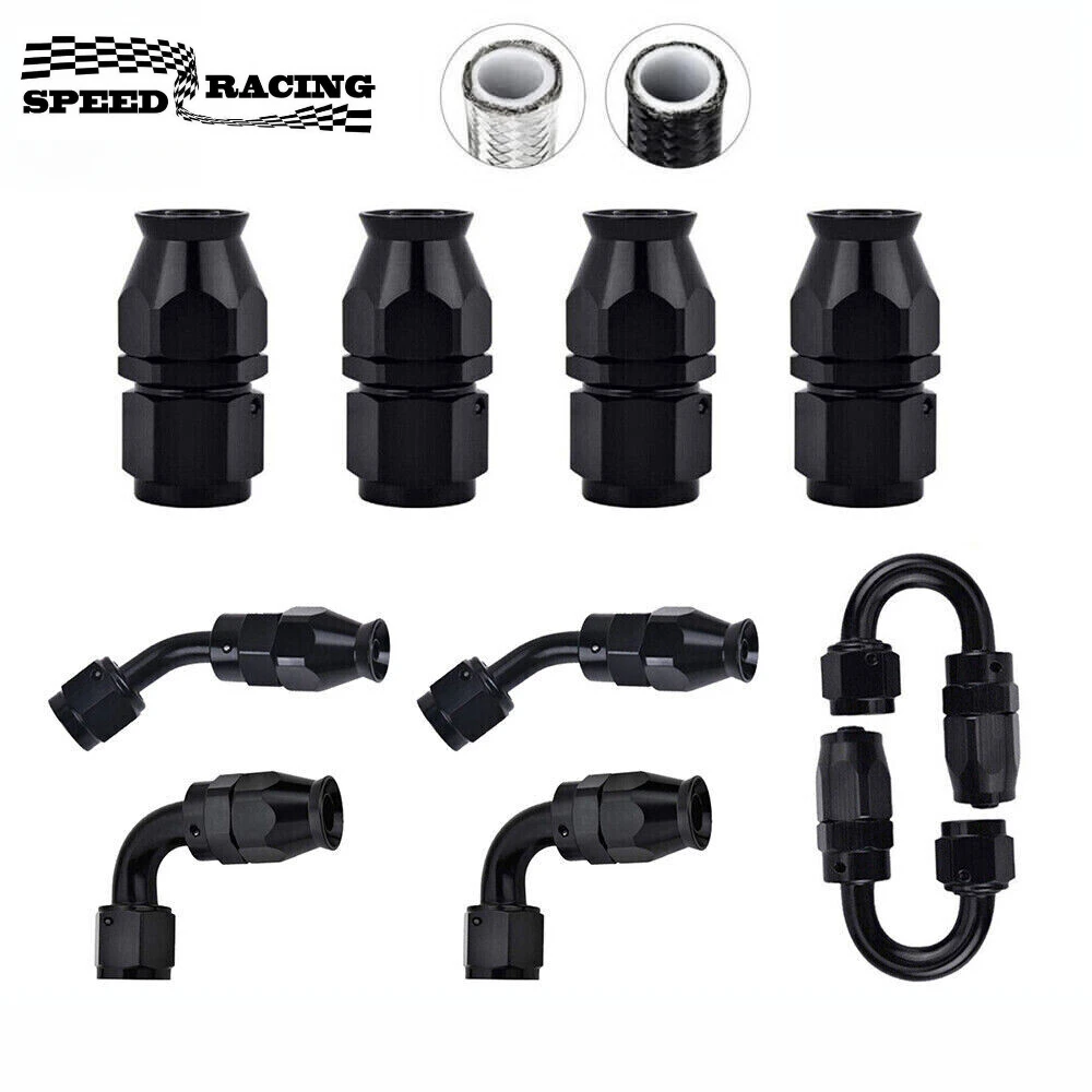 

10PCS 4AN 6AN 8AN 10AN PTFE Fuel Oil Gas Hose End Fitting Adapter Kit E85