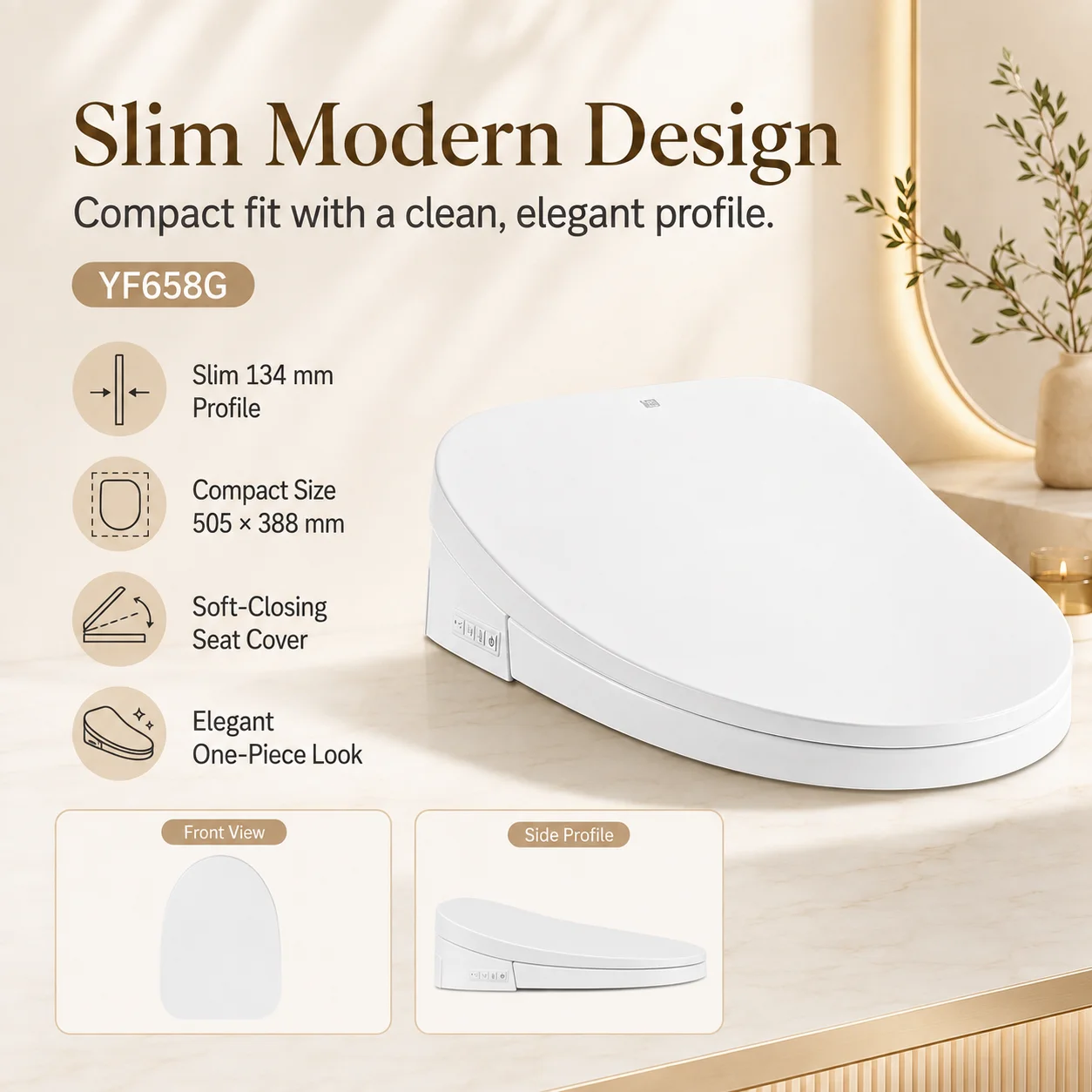 CUPC Certified Electric Bidet Toilet Seat Cover Heated Seat Remote Control One Button Quick Install Elongated Wholesale