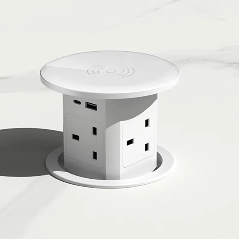 Kitchen Lifting Socket 4 Outlet Smart Home Socket Hidden Tabletop  With Power Wireless Charging USB a Type C
