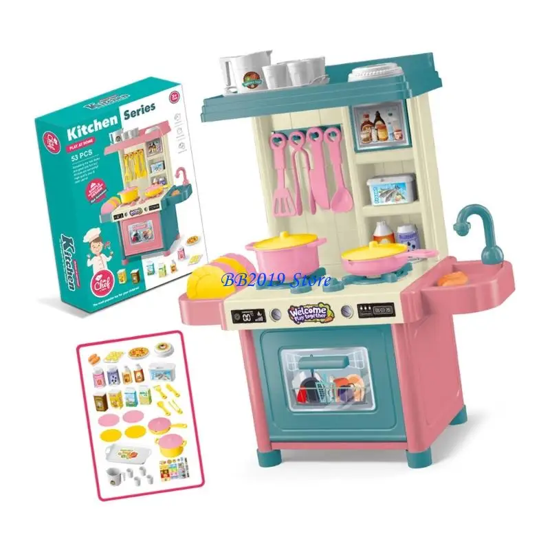 Q0KB Toddler Kitchen Playset Educational Toy Promoting Social Skill and Creativity