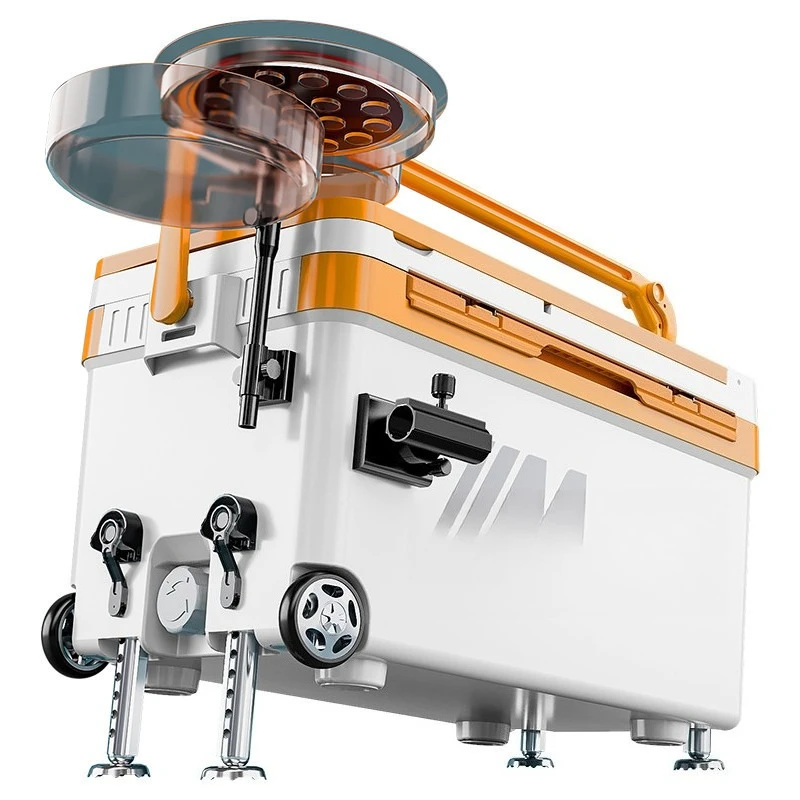 Fishing box full set of ultra-light fishing box, can sit on the backrest sea fishing with wheel box large object fish box