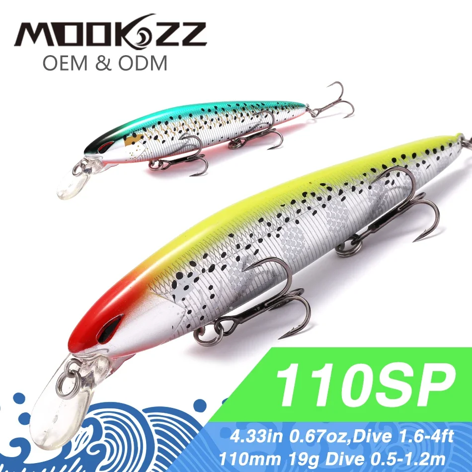 MOOKZZ For Artificial Fishing Lures Minnow High Quality Wobblers Baits Suspension Hot Model Crankbaits  19g