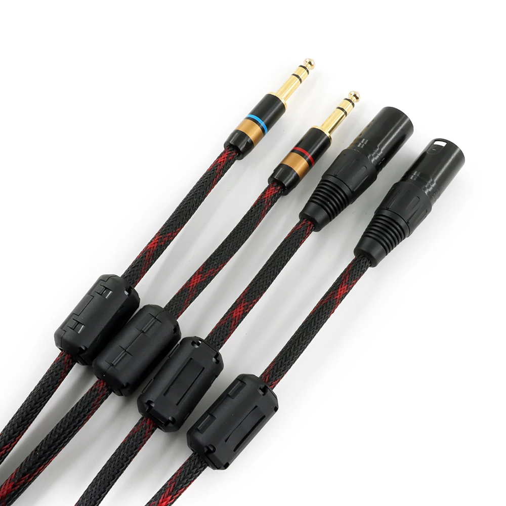 1 Pair HIFI Dual 6.35mm to DUal XLR Male Audio Cable 4N OFC 6.5 TRS to 2 XLR Audio Wire