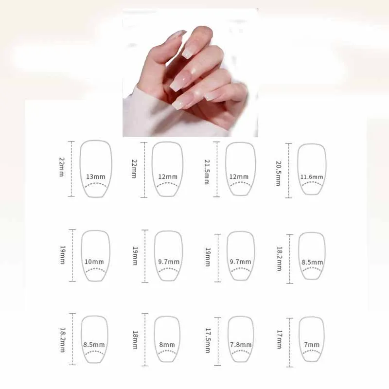 Mix 2 Sets Fake Nails Reusable Stick On Nails Press on Full Cover False Nail Tips with Jelly Stickers Makeup Accessories