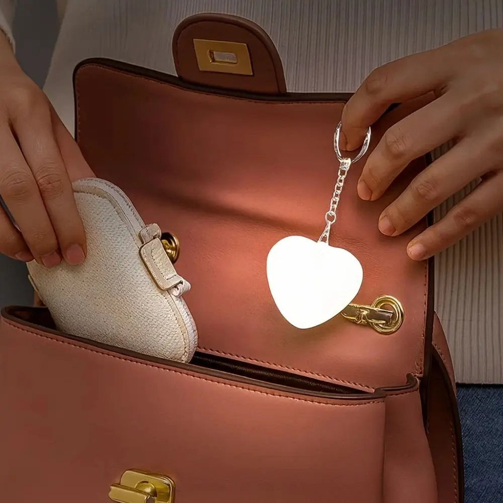 Automatic Motion Activation Heart-Shaped LED Light Touch Control TypeC Charging Wallet Light Portable Mini Purse Light
