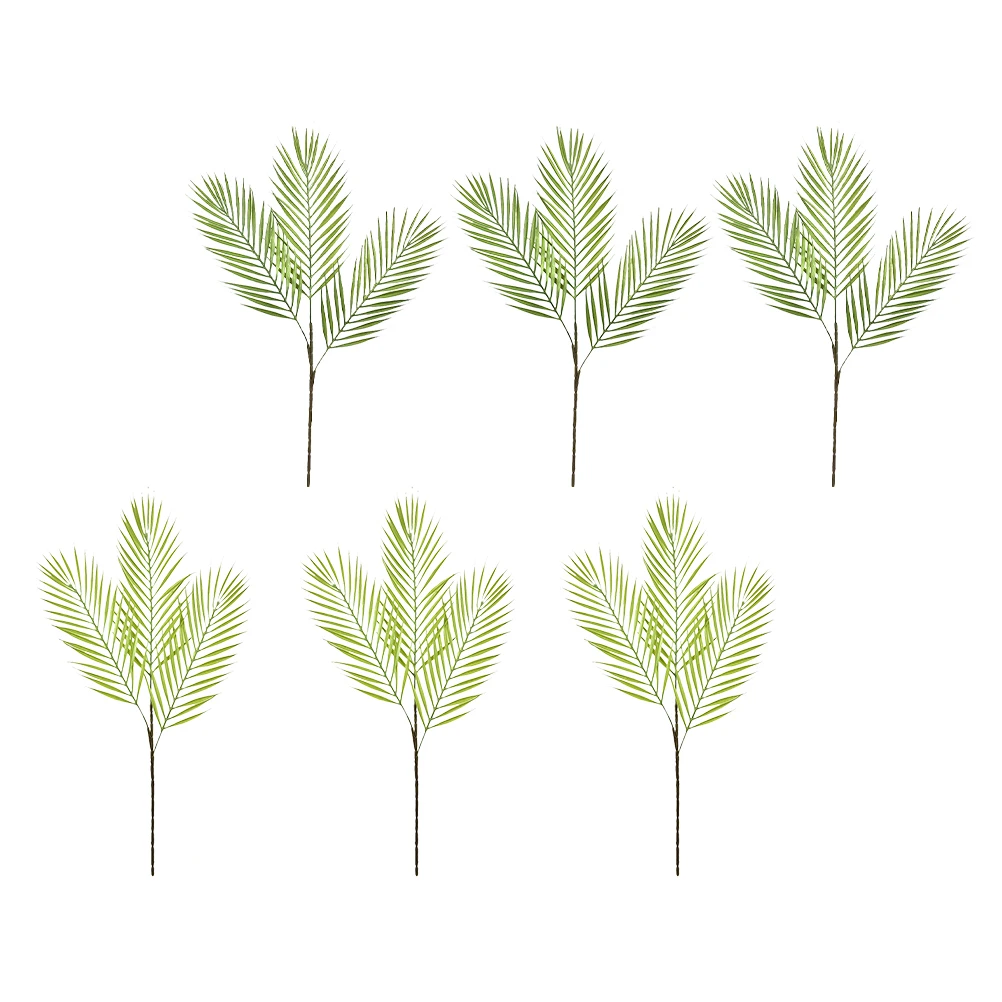 

6pcs Artificial Set Exquisite Details Natural Decor Easy Care Faux Imitated Leaves Fake Greenery Leaf Greenery Palm Tree