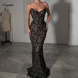 Modest Lace Evening Dresses Long Mermaid Robe De Soirée Femme Sexy Open Back Wed Party Dress 2026 Formal Gown Customized