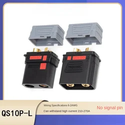 QS10P-L Connector With Dust Cover 210A 500V QS10P-U 6-10AWG for Battery High Current Anti Lgnition Plug Odrone Battery Box Plug