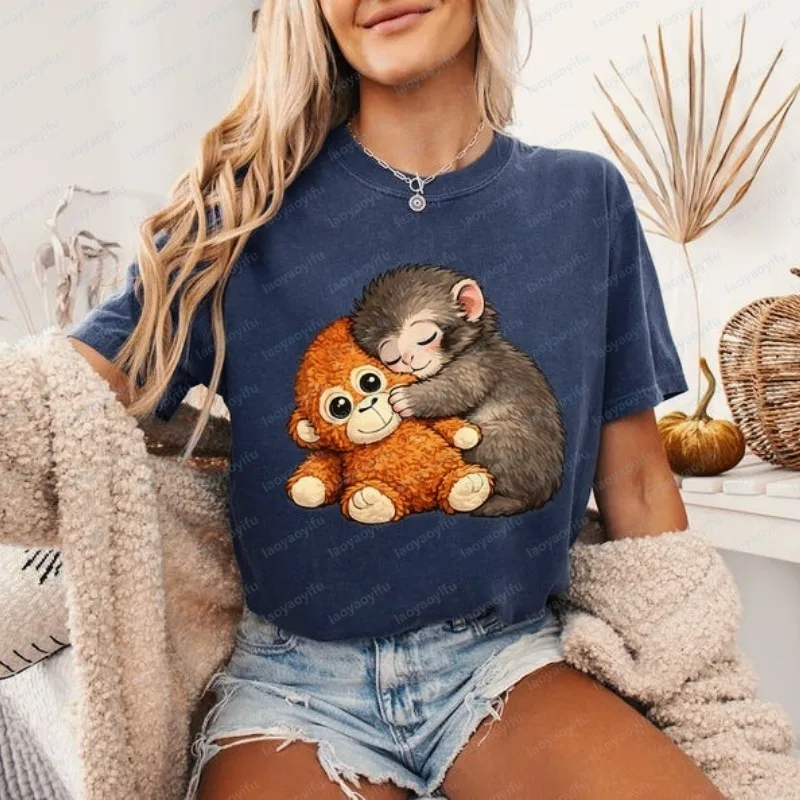 Monkey Punch Creative Trend Tee Ultimately Have To Be Brave Shirt Summer Cute Casual Style O-neck Printed Tops Women Ropa Mujer