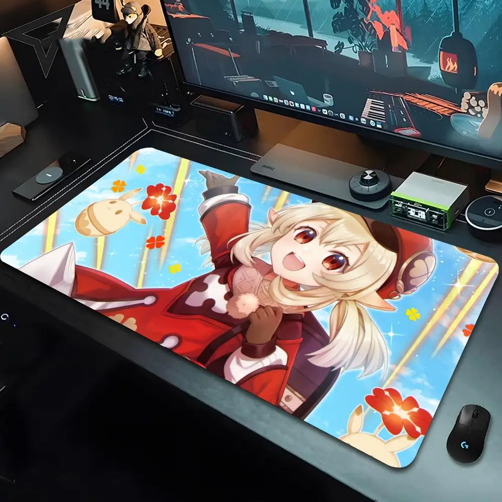 G-Genshin Impact Klee Mouse Pad XL Lockedge Office Computer Desk Mat Table Keyboard comfortable Big Mouse Pad Laptop Cushion