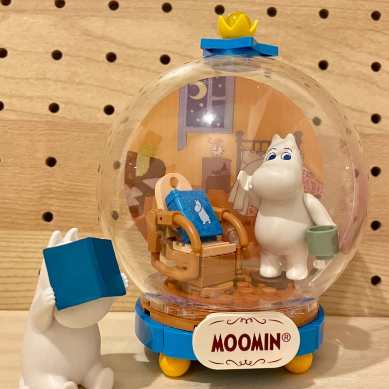 Pantasy-bloques de construcción Moomin Roaming, juguete de dibujos animados para niños, modelo de empalme, colgante de bola de cristal, regalo