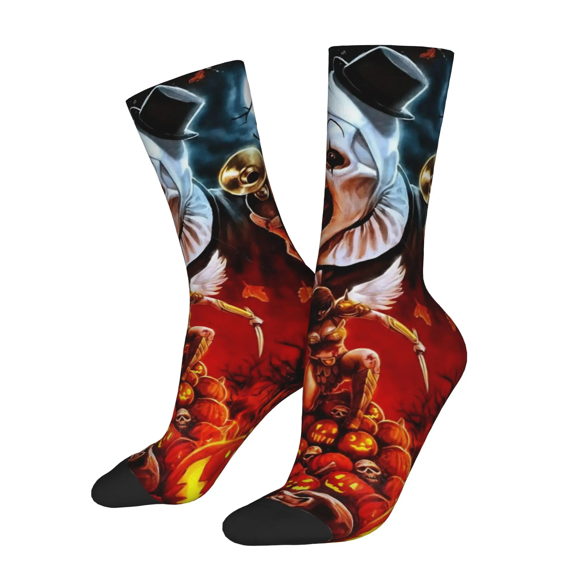 Winter Warm Harajuku Women Men Terrifier Halloween Pumpkin Socks Horror Movie Sweat Absorbing Crew Socks