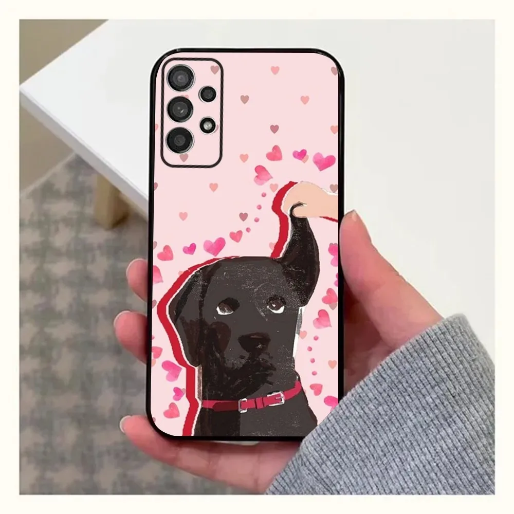 Labrador Dog Phone Case For Samsung Galaxy A13,A21s,A22,A31,A32,A52,A53,A71,A80,A91 Soft Black Cover