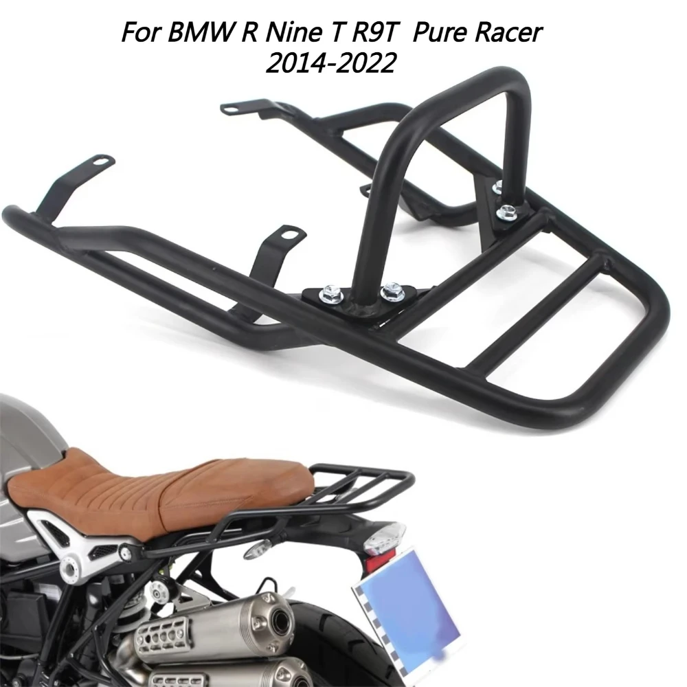 Motorcycle Rear Seat Rack With Handle Grip Luggage Bracket Carrier Cargo Shelf Support For BMW R Nine T R9T Pure Racer 2014-2022