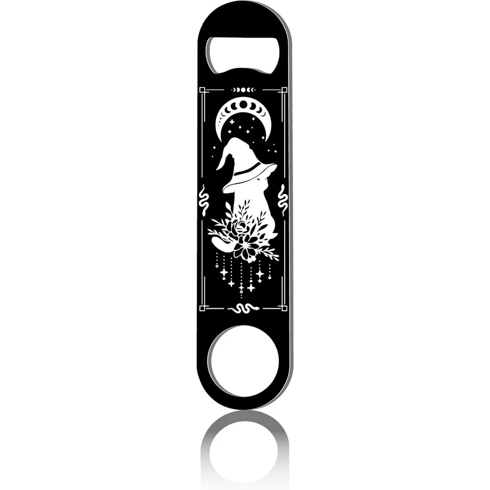 Cat Flat Bottle Opener Tarot Witch Speed Metal Opener Heavy Duty Bottle Opener Stainless Steel Key for Beer making kit