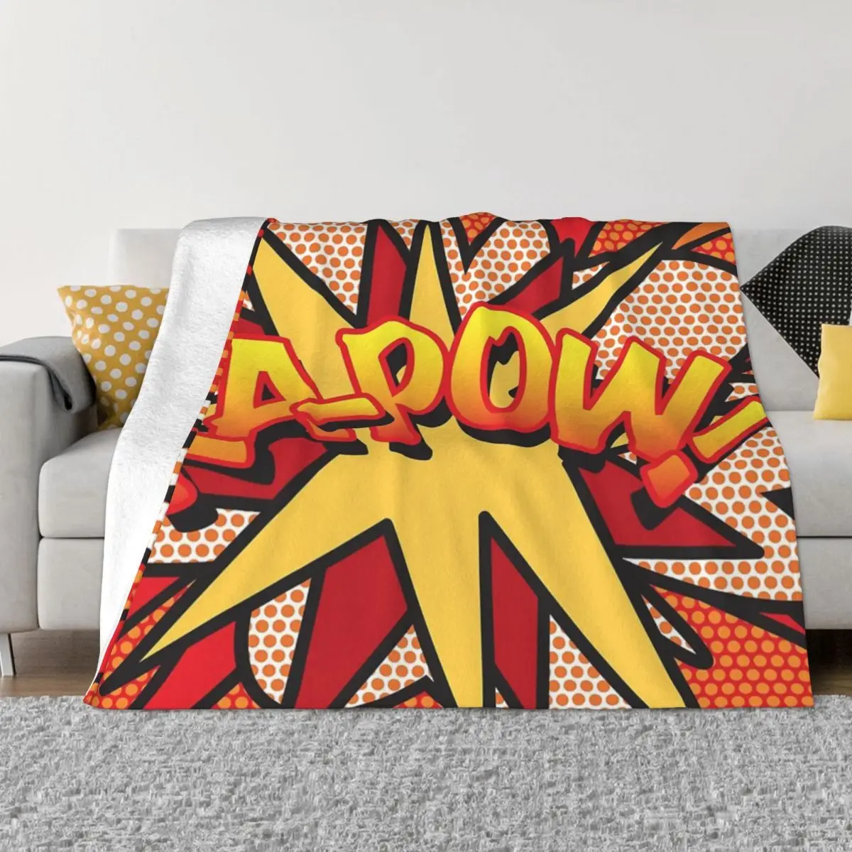 Ka-Pow Comic Book Pop Art Cool Fun Home Bed Blanket Throw Blanket Custom Blanket Personalized Throw Blanket