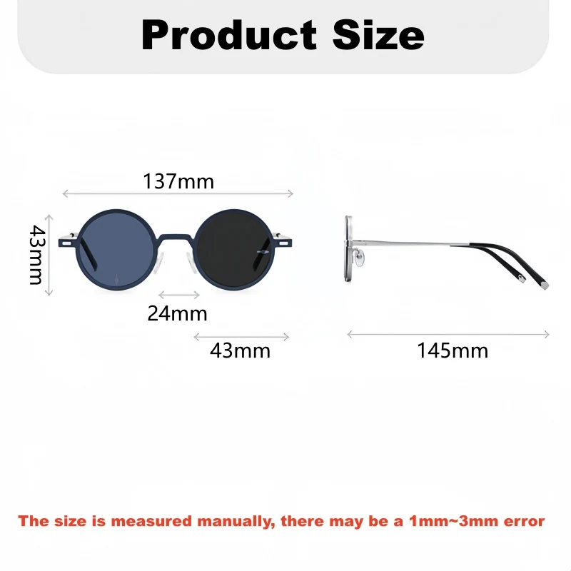 YIMARUILI Men's and Women's Retro Round Magnetic Clip Glasses Frame Fashion Trend Rotating Color Change Anti UV Sunglasses 5204