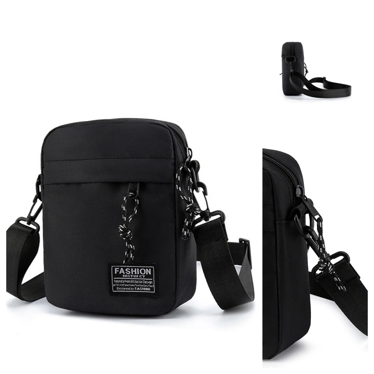 Men's Mini Crossbody Phone Bag, Lightweight Oxford Cloth Casual Small Square Shoulder Bag for Daily Outdoor Sports