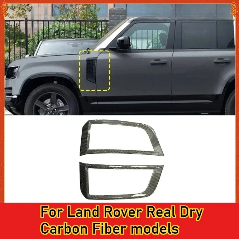 

For Land Rover Defender Real Dry Carbon Fiber models side fender Cover decorative stickers exterior modification parts 2020-2025