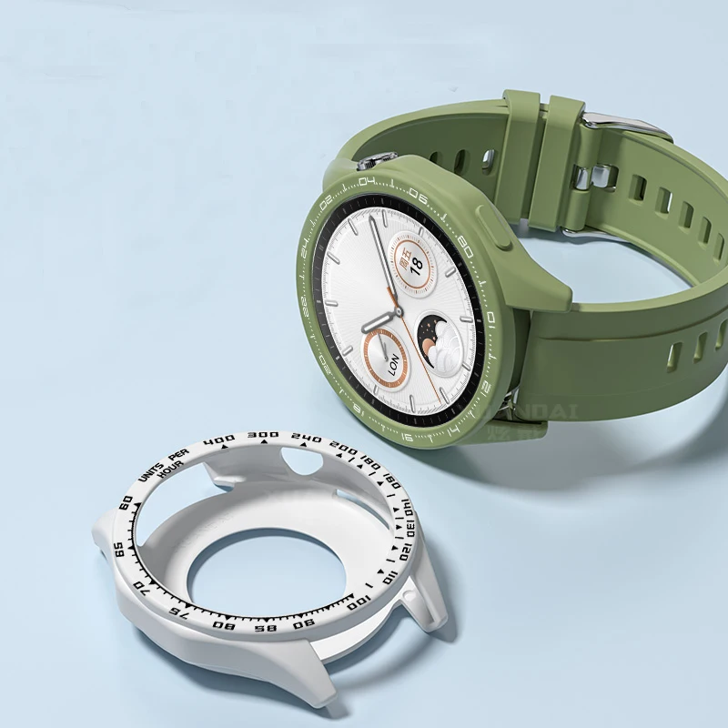 Correa de silicona para reloj Huawei GT4, marco de anillo de bisel suave, carcasa protectora, 46mm, cubierta de parachoques, pulsera GT 4