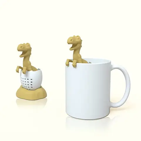 New Home Cute Dinosaur Creative Shape Reusable Silicone Tea Infuser Herbal Tea Bag Filter Diffuser Strainer Tea Accessories