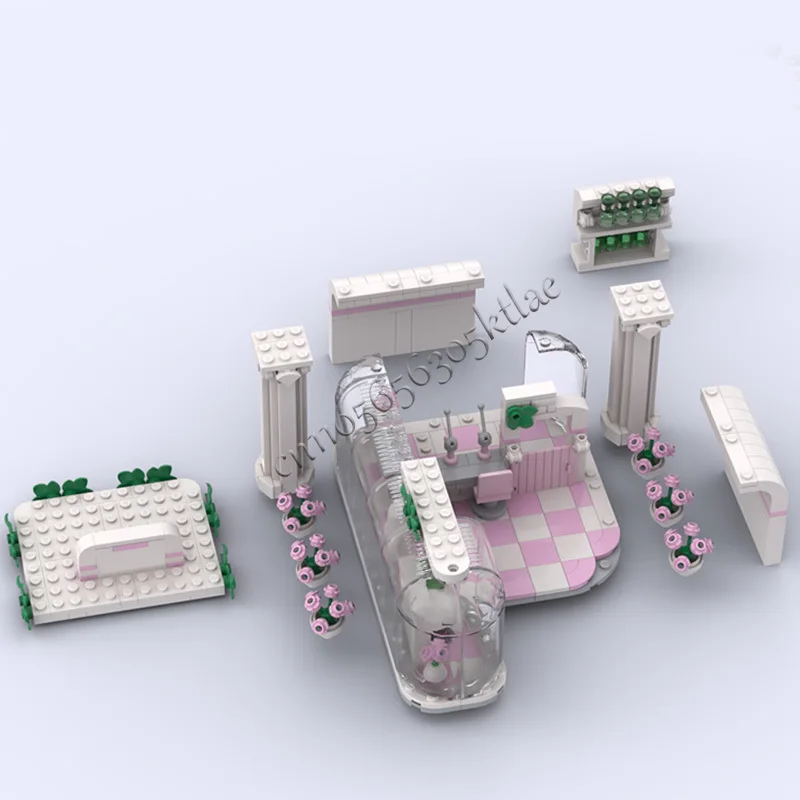 479 قطعة شارع المنزل شاطئ البحر Vaporwave مقهى MOC تخصيص وحدات بنة شعبية التصميم الإبداعي لتقوم بها بنفسك لعبة عيد الميلاد هدية