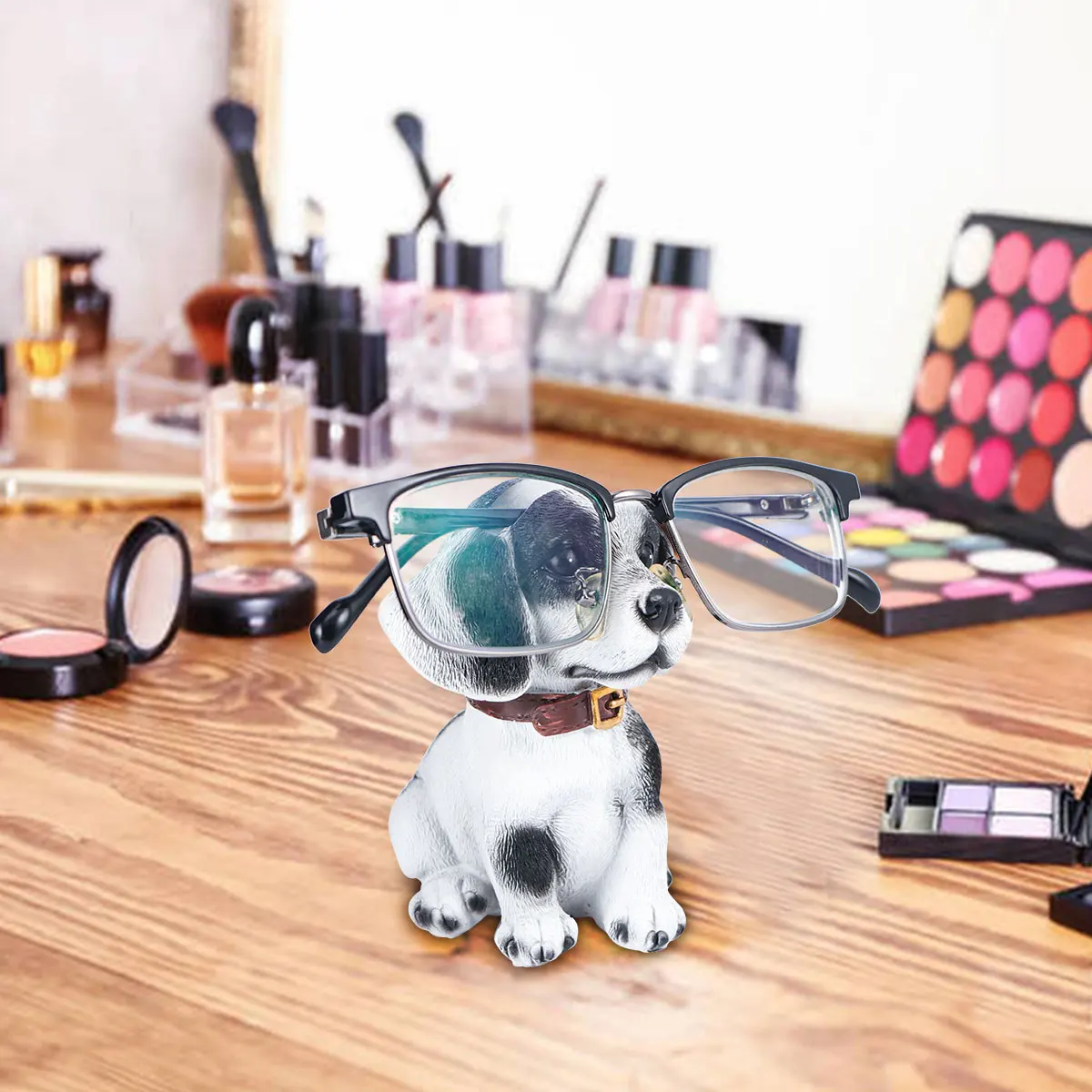 

Resin Glasses Holder Puppy Design Craft Home Decor Tabletop Ornament Animal Shelf Storage Display Ideal Home Office Mini