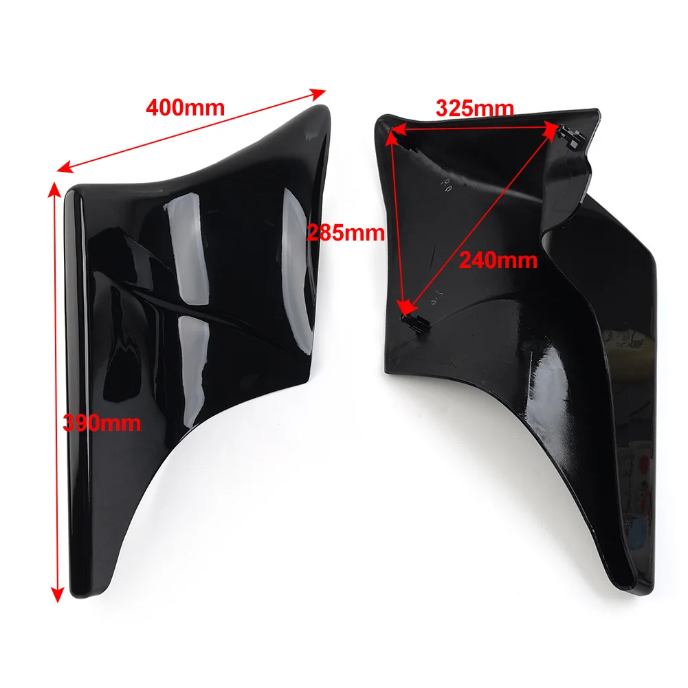 2x Glossy Black Motorbike Extended Side Cover Panel For Harley Touring Electra Street Road Glide FLT FLT FLHT FLHR FLH 1997-2007