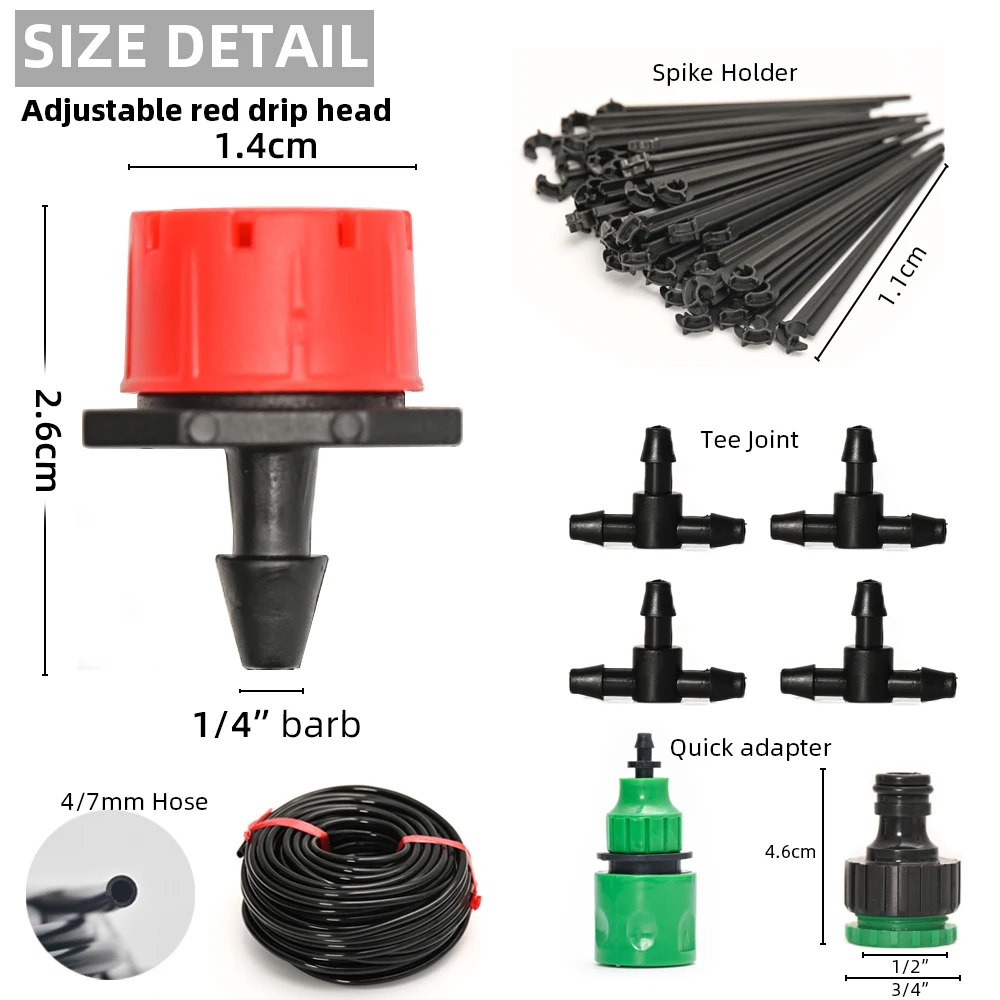 5M-60M Drip Irrigation System Plant Watering Set Watering Kits Adjustable Drippers For Irrigation Micro Garden Watering System