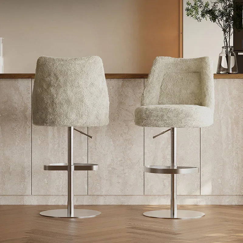 Comfortable Soft Bar Stools Designer Metal Relaxing Aesthetic Bar Chairs Accent Counter Sillas Para Comedor Trendy Furniture