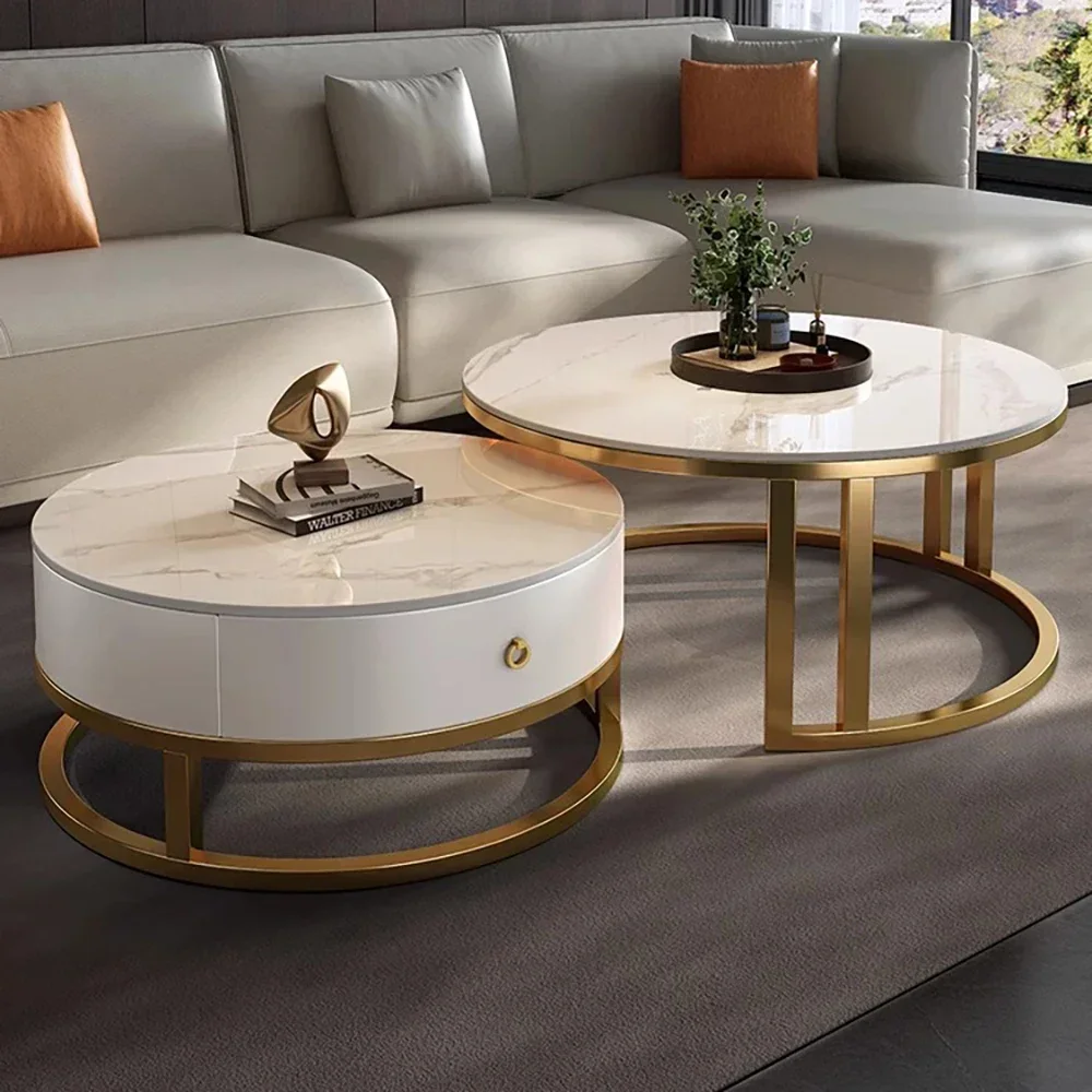 Round Unique Coffee Tables Waterproof Modern Simple Metal Coffee Tables Aesthetic Organizer Muebles De La Sala Home Decoration