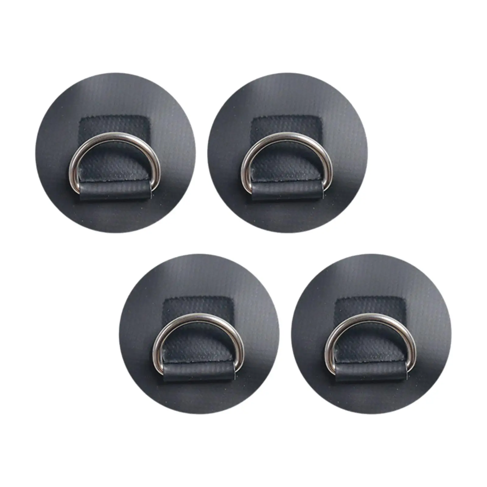4x D Rings Patch Kayak Parts Stainless Steel Deck Accessories Heavy Duty Fixed Buckle Cord Buckles for Canoe Rafting Raft Boat