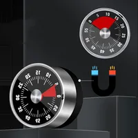 Simple Portable Stainless Steel Mechanical Manual Digital Timer Magnetic Loud Ring Timer Baking Cooking Learning Home Timer