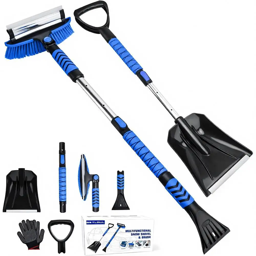 

42 Rotating Ice Scraper with Ergonomic Handle - 39 Folding Snow Shovel for Cars, SUVs, and Trucks