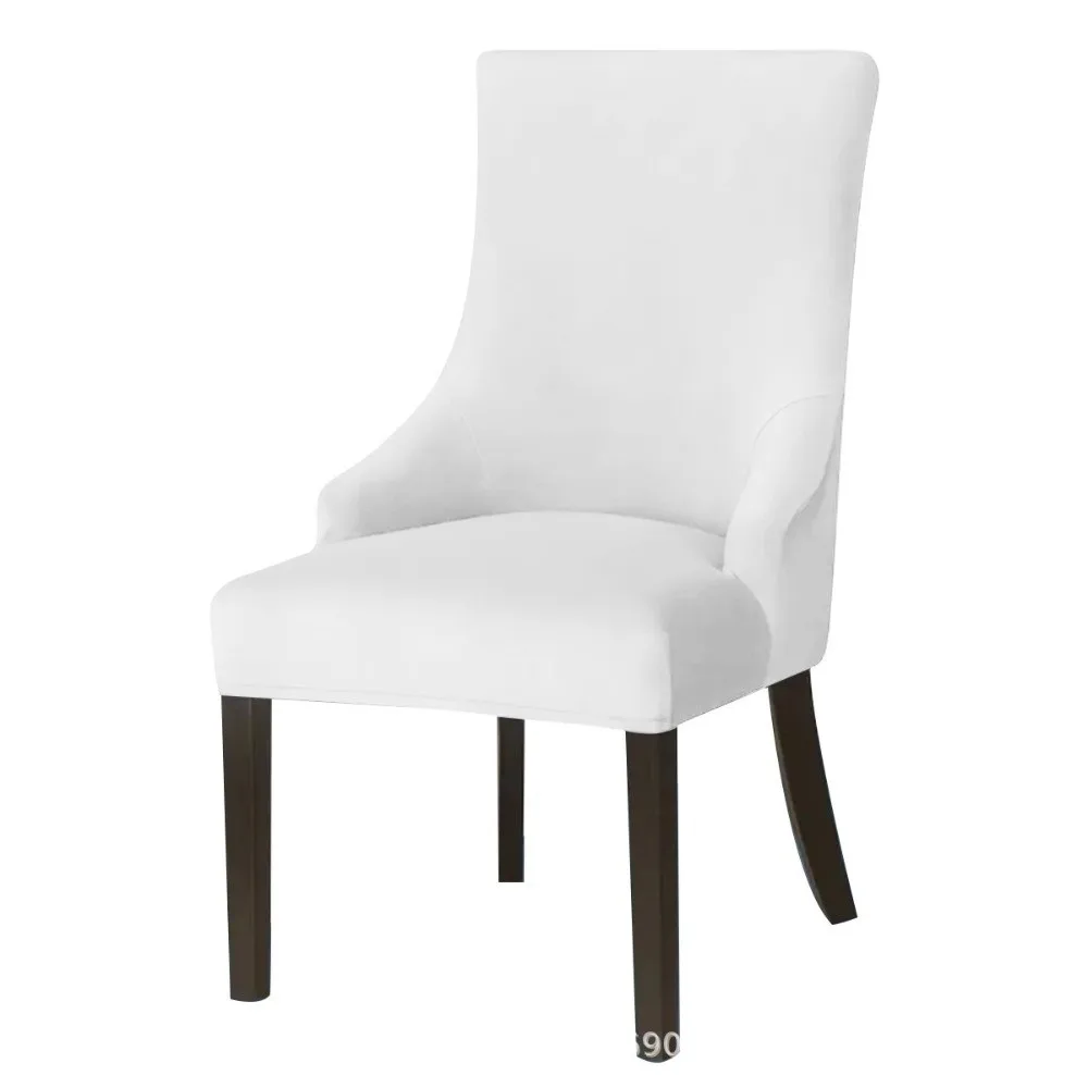 Velvet Dining Chair Cover Elastic Strech Chair Covers Spandex High Back Sloping Arm Chairs Slipcovers For Banquet Home Decor