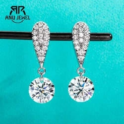 AnuJewel 6cttw D Color Moissanite Drop Earrings 18K Gold Plated 925 Sterling Silver Luxurious Stud Earring Women Gifts Wholesale