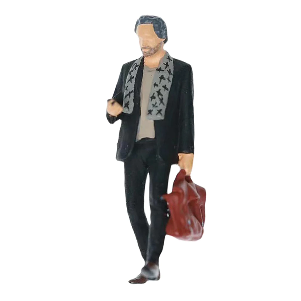 Diorama 1:64 Mini Mature Uncle Figures Model Street Buliding Scenery Desktop Decoration Supplies