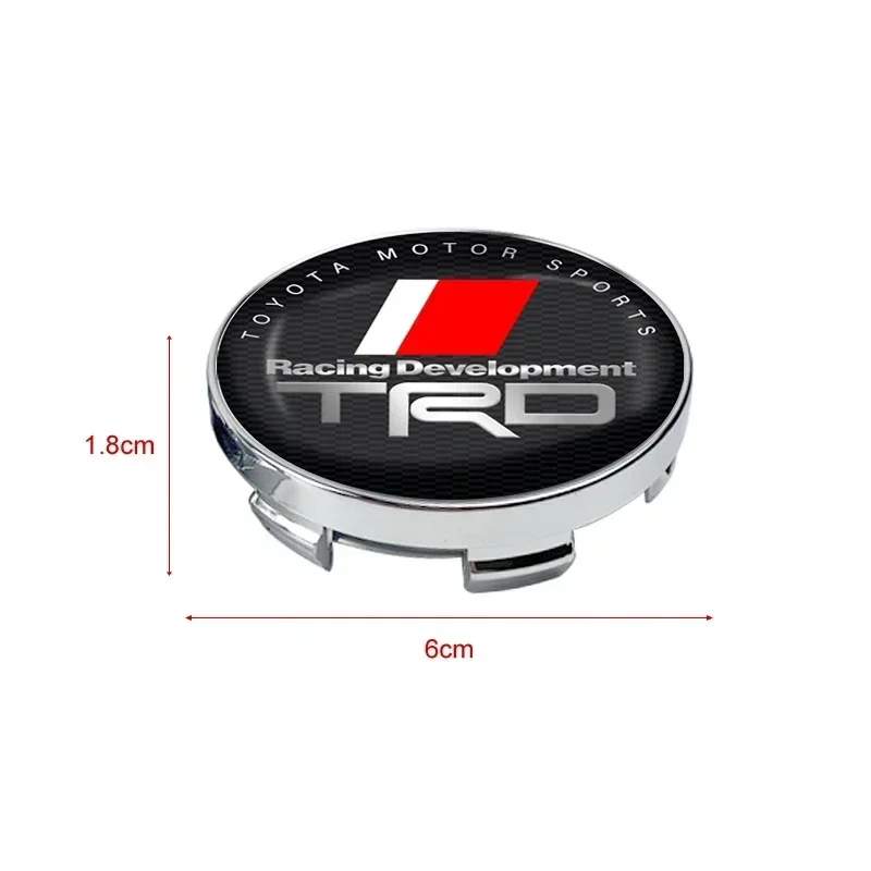 4 قطعة 60 مللي متر سيارة عجلة غطاء محور مركزي غطاء حافة شعار ملصقات ل تويوتا TRD Autocollant Pegatina RAV4 أفينسيس يارس اكسسوارات