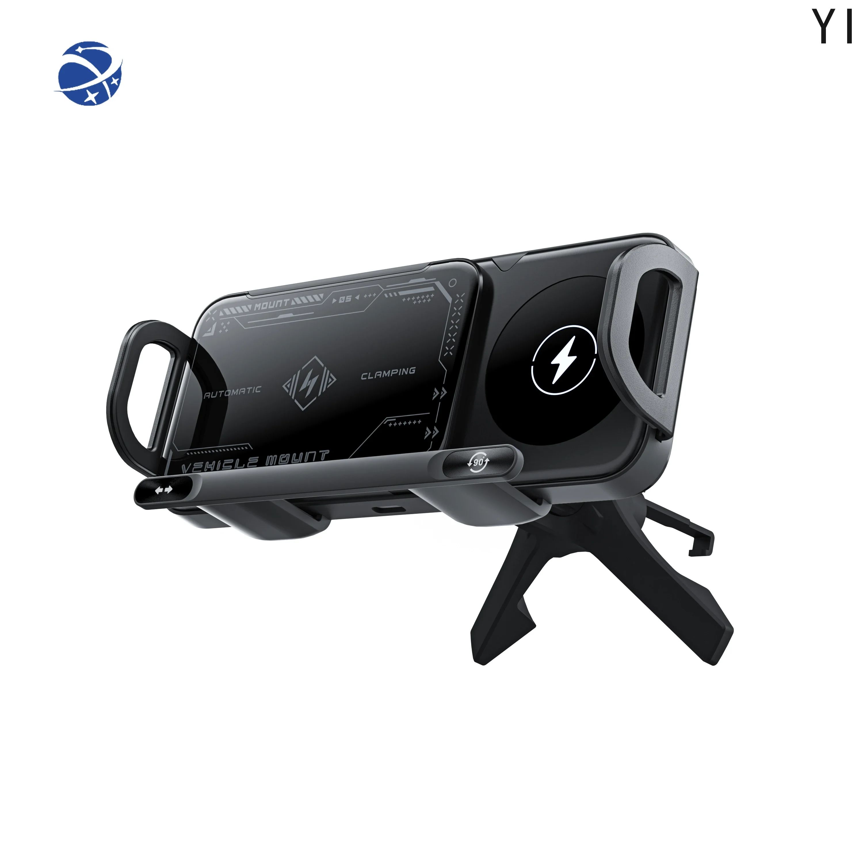 YYHC Kytuwy 15W Fast Car Wireless Charger Folding Cell Phone iPhone 1 Wireless Charging Stand Cell Phone Holder